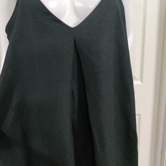 LOFT Black Linen Blend Lagenlook Prairie Linen Maxi Slip Dress Women's Size 10 - Picture 6 of 12